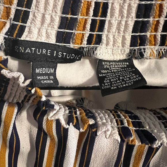 Signature Studio Black, Yellow, and White Striped Pants - Picture 2 of 2